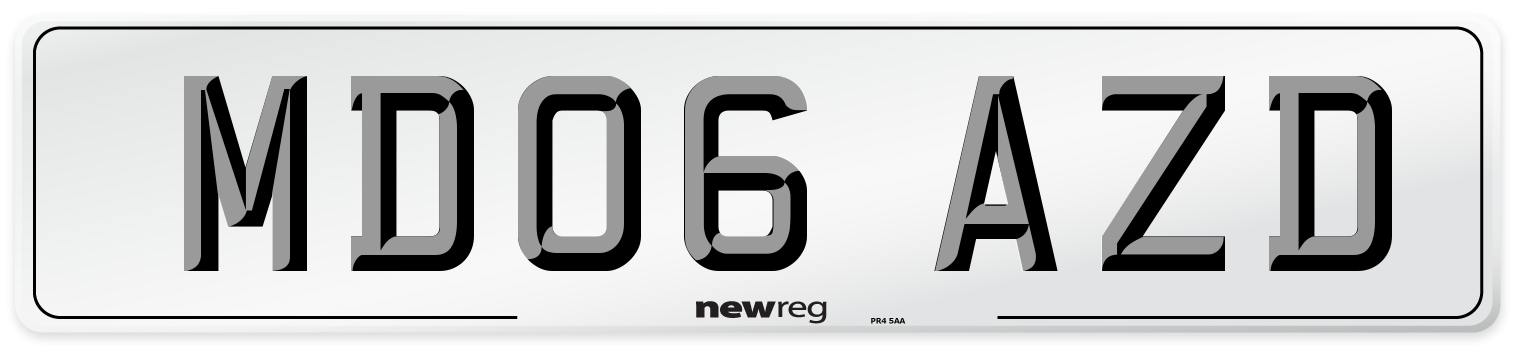 MD06 AZD Number Plate from New Reg